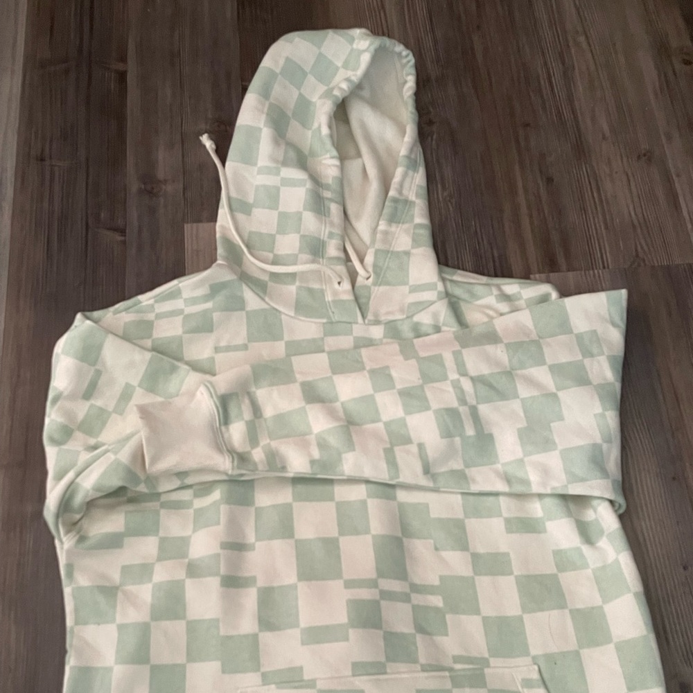 Checkered jacket white and teal